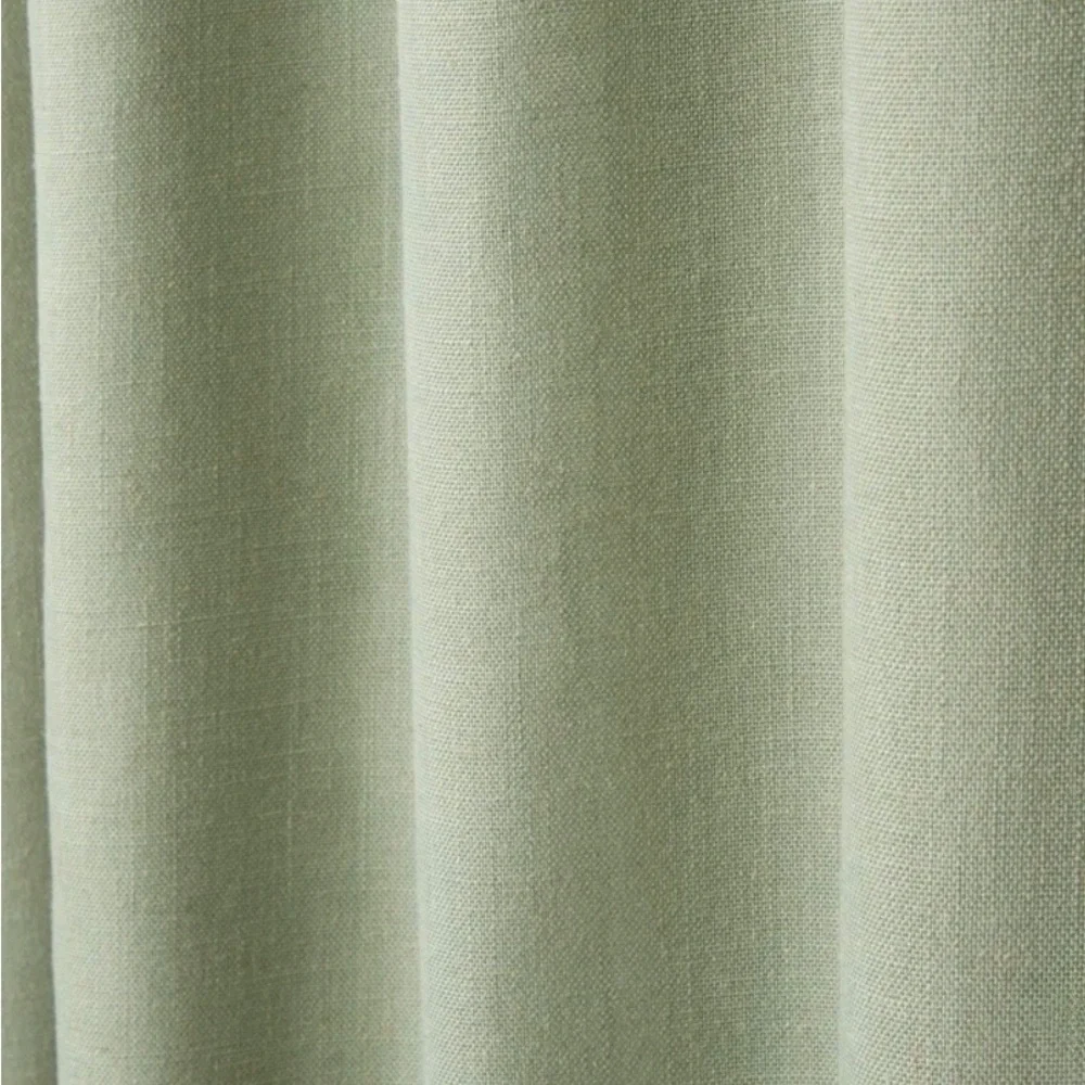 Town & Country Luxe ARLO Sage Green Linen - Look Blackout Curtain Panels 50x108”